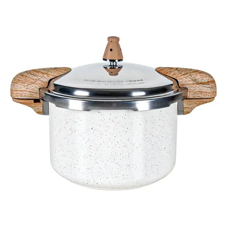 Panela De Pressão Brinox Vanilla 5,4l Indução Ceramic Life C Creme