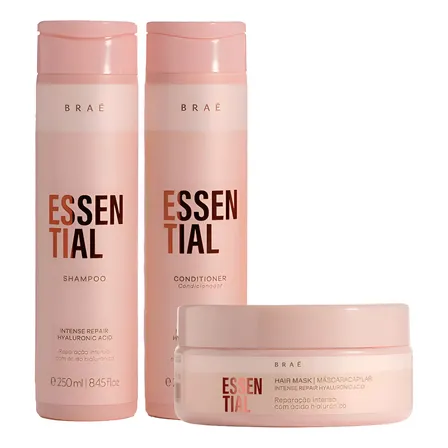 Braé Essential Kit Shampoo250ml+cond250ml+máscara200g
