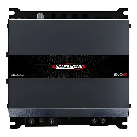 Módulo Amplificador Soundigital 3000.1 Evo 6 Classe D 1 Canal 1 Ohm 3000w Rms Potência Som Automotivo Carro Moto Caminhonete Suv Sd 3.000 Wrms 1c Sd3000.1 Sd3000.1d Sd3000.1-1 3000.1-1 Evo6 Preto