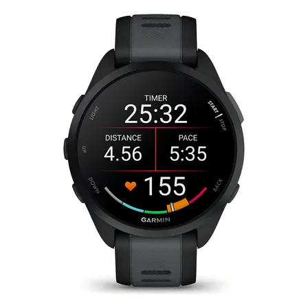Gps Garmin Forerunner 165 Music Preto E Cinza 010-02863-30 Pulseira Cinza-escuro Desenho Da Pulseira Silicone