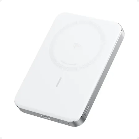 Carregador Portátil Indução 10000mah Power Bank Anker Maggo Magnético Magsafe Para Apple iPhone 17/16/15/14/13/12 Series, Bateria Externa Sem Fio Carga Rápida 15w, Ultra Slim Original Branco
