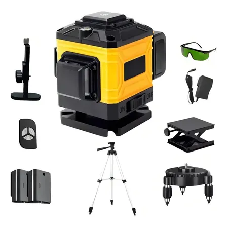 Nível Laser Bomvink Verde 30m 12 Linhas Com Ponto De Prumada