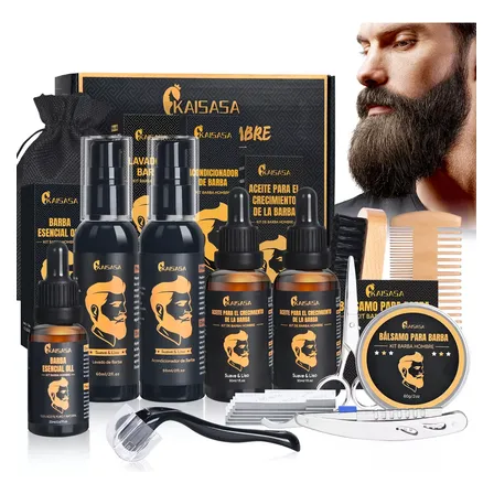 Kaisasa Kit De Cuidados Para Barba Masculina Kit De 13 Peças