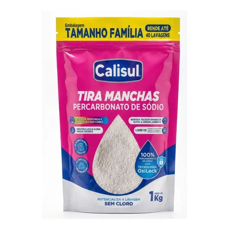 Percarbonato De Sódio 100% Tira Manchas Calisul - Roupas Brancas e Coloridas
