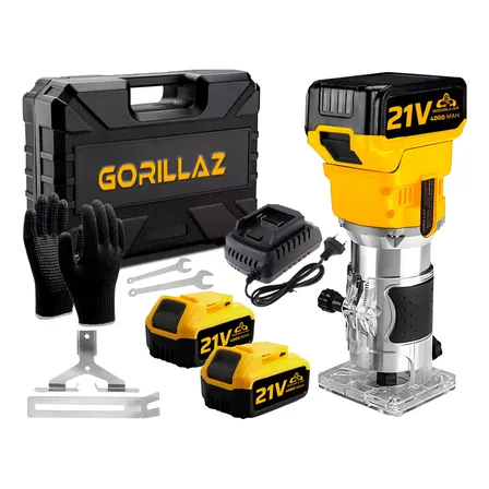 Tupia Laminadora Manual 21v 2 Baterias Motor Brushless Com Acessorios Gorillaz
