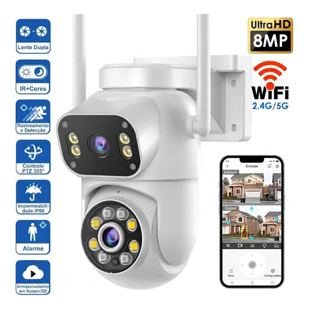 Câmera De Segurança Mvpsmart Dq8 Wi-fi Full Hd Com Visão Noturna E Áudio Bidirecional Água