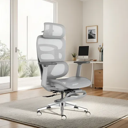 Cadeira Escritório Ergonômica Executiva Premium Souldis A08 Cor Branco Material Do Estofamento Malha