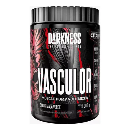 Suplemento Pó Darkness Nutricional/esportivo Pré Treino Beta-alanina Vasculor Muscle Pump Volumizer 300g Maçã Verde