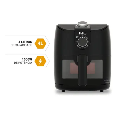 Fritadeira Air fryer philco 4l redstone 1500w paf40a Cor Preto