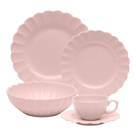 Aparelho De Jantar 20 Peças Dalia Flora Oxford Porcelana