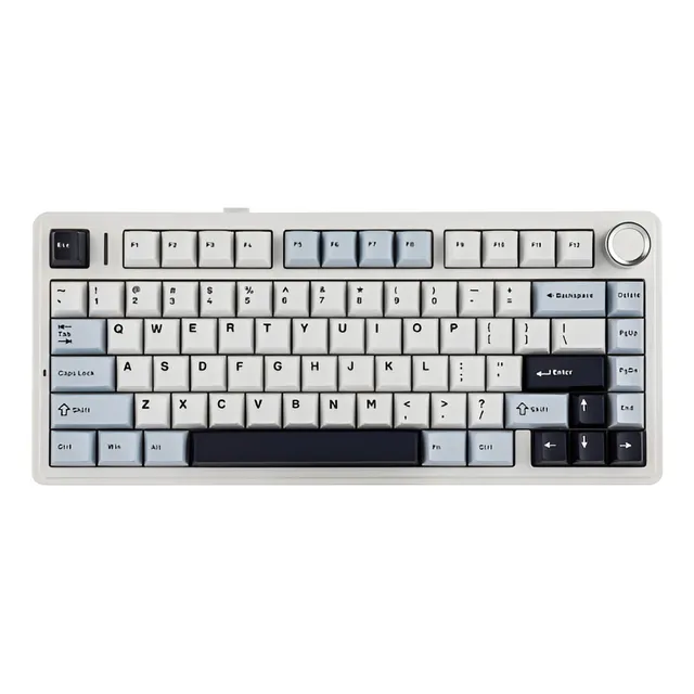 Teclado Mecânico Aula F75 Branco Sem Fio com RGB Switch Leobog Hotswap Idioma Inglês US