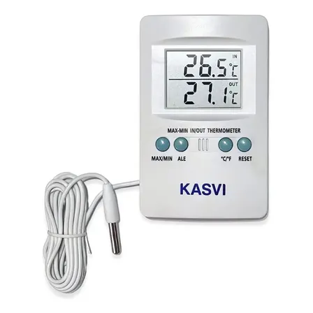 Termômetro Digital Kasvi Com Sensor para Medir Temperatura Interna e Externa