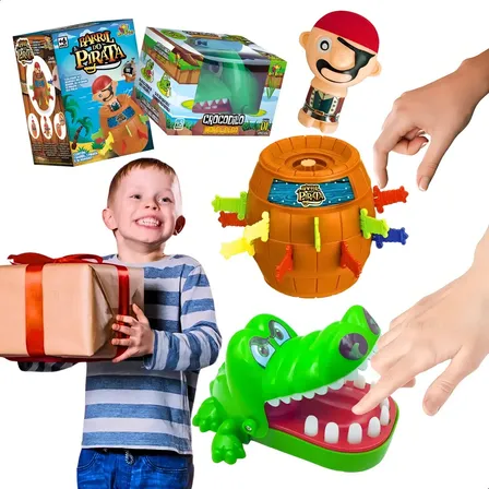 Kit Jogos Barril Do Pirata E Crocodilo Morde Dedo Grupobsrm Clássico