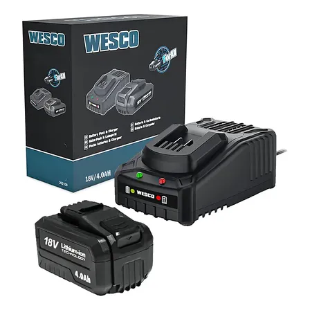 Kit Bateria Lítio 4.0Ah 18V + Carregador 18V Wesco WS1102