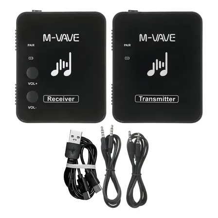 Sistema de Monitoramento In-Ear Sem Fio M-Vave WP-10 Preto 2.4GHz