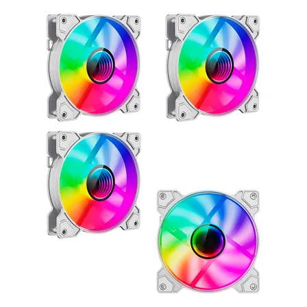 Kit 4 Fans Gamemax Argb Austra White 120mm Gamer