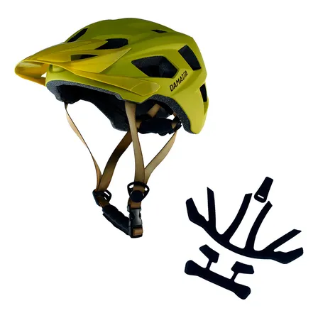 Capacete Bicicleta Damatta + Kit De Forro Extra Cor Mostarda Tamanho M