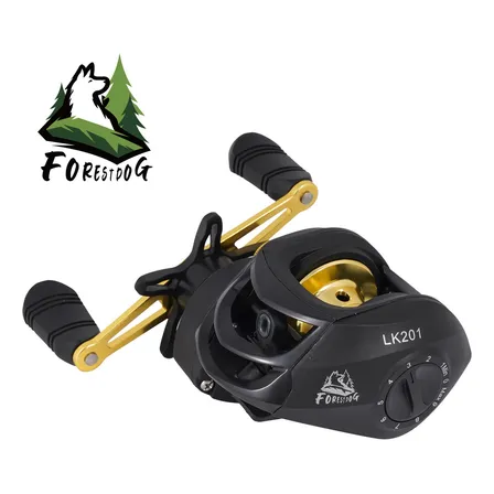 Carretilha Baitcasting Forestdog J1029 7.2:1 Preto-ouro Arrasto 8kg