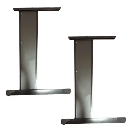 Par Pé De Mesa Sobrepor P/ Mesa Escritório Com Madeira Cor Preto