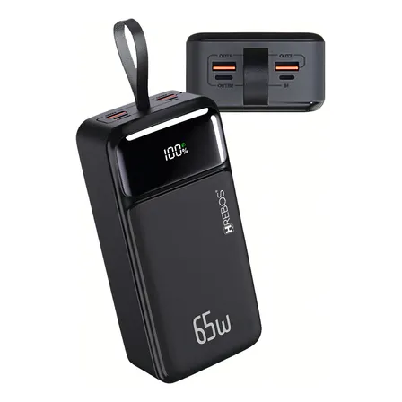 Power Bank 30000mAh Portátil 65W Turbo USB-C/USB-A Hrebos