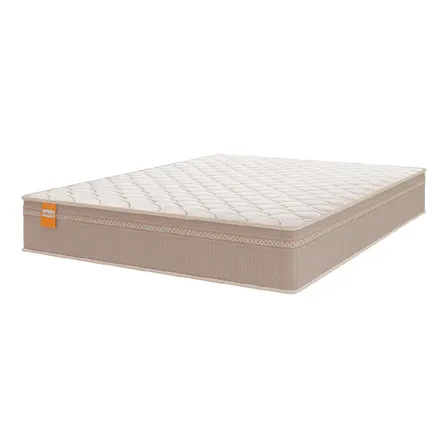 Colchão Casal Molas Qatar 138x188x22cm Bege/branco Inducol Cor Bege