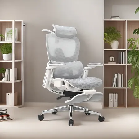 Cadeira Escritório Ergonômica Premium Sensetup Perfs E5 Nr17 Cor Branco Mesh