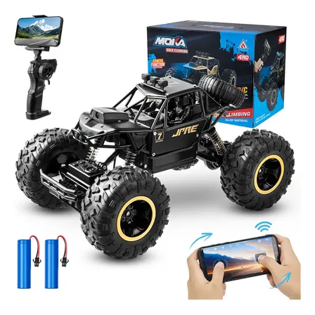 Carro Off Road de Controle Remoto 4x4 Jeep Com Câmera 4K e 2 Baterias