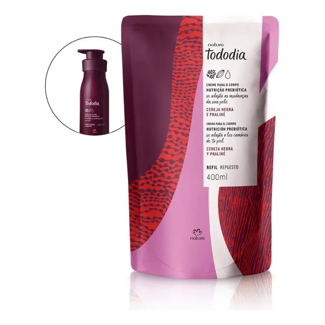 Refil Creme Corporal Natura Tododia Cereja Negra E Praliné