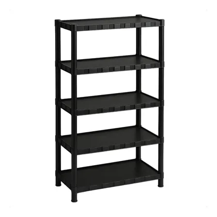 Estante Plastica Modular 5 Prateleiras Multiuso Organizadora Preta - Marianopole