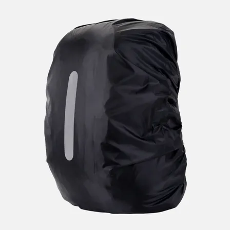 Capa De Chuva Mochila 30-45l Impermeável Proteção Viagem Moto Resistente Cor Preto Desenho Do Tecido Faixa Refletiva