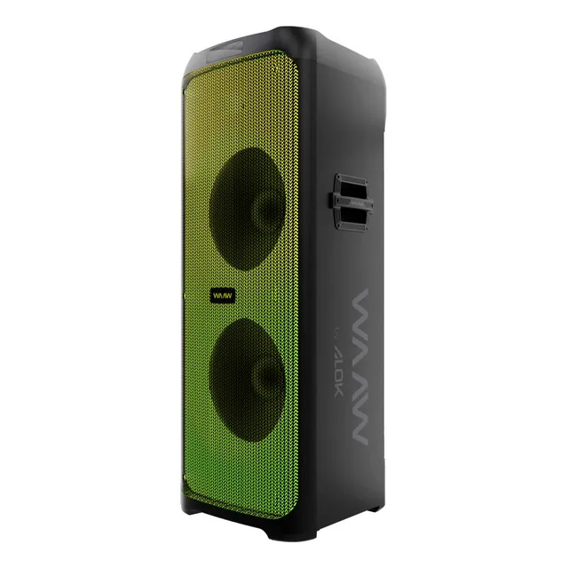 Waaw Caixa De Som Bluetooth Waaw Infinite 1000 Com Painel Led Flames E 1000w Rms Verde 127/220v
