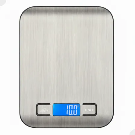 Balança De Cozinha Digital Inox Até 10kg Alimentos Portátil Alta Precisão Nutrição E Dieta Profissional Nano Bateria
