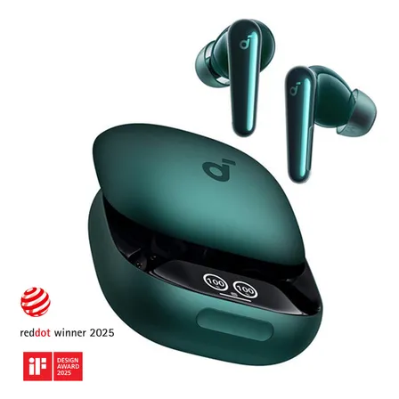 Fone Ouvido Bluetooth Soundcore Liberty 4 Pro Cancelamento de Ruído Adaptativo 7 Sensores a Cada 0,3s Áudio de Estúdio Hi-Res Graves Detalhados Estojo com Display Eletrônico 40h Bateria 6 Mics IA IPX5