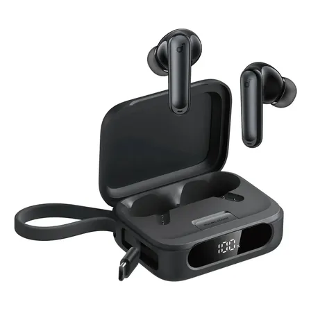 Fone de Ouvido Soundcore P41i Gamer Com Powerbank Cancelamento de Ruído Adaptativo Bluetooth 5.3 Multiponto Cor Preto 6 Mic Longa Duracao 192h Graves potentes Estojo PowerBank 3000mAh Bateria Portatil