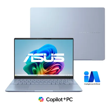 Notebook Asus Vivobook S 14, Intel Core Ultra 7, 16gb Ram, 512gb Ssd, Windows 11 Home, 14 Oled 120hz, Mist Blue - S5406sa-pp218w
