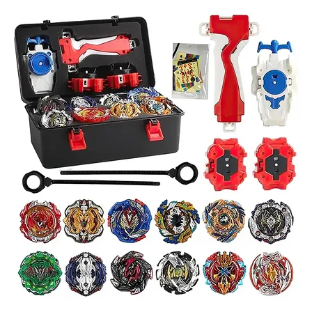 Kit Maleta 12 Bayblade Metal Criança Com 3 Lançadores E Grip