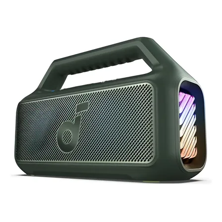 Caixa De Som Bluetooth Portátil Soundcore Boom 2 Com Bateria Original Amplificada 80w 24h De Reprodução Bassup 2.0 Subwoofer Ipx7 À Prova Dágua E Poeira Power Bank Show De Luzes Tws Estéreo Verde