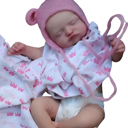 Boneca Bebê Reborn Realista Olhos Fechados
