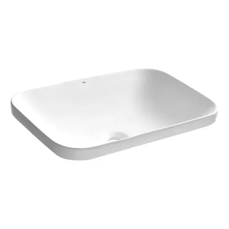 Cuba De Banheiro Louça Sobrepor Retangular 53 Cm (cannes Branca) Branco Brilhante