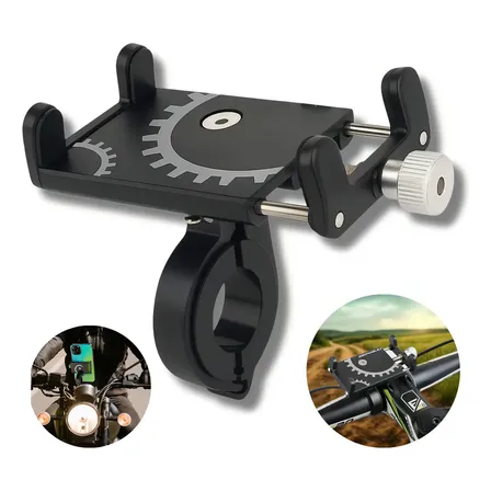 Suporte Celular Bike Moto Regulagem Universal Forte Alumínio Guidão Ajustável Reforçado Resistente À Prova D'água Fixo - Sheep X Preto