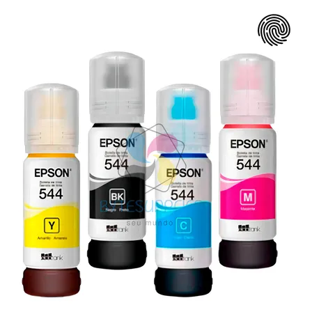 Kit Refil Garrafa De Tinta Epson 544 Ecotank Preto Ciano Magenta Amarelo Preto/magenta/ciano/amarelo