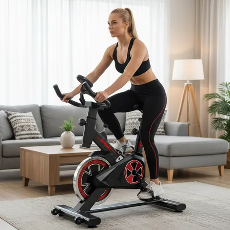 Bicicleta Ergométrica Fitness Spinning Mbx Roda Inércia Cor Preto E Vermelho