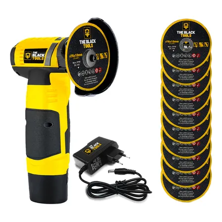 Mini Rebarbadora Esmerilhadeira Lixadeira A Bateria 660W 5000 Rpm C/ Acessórios E 10 Discos De Corte The Black Tools