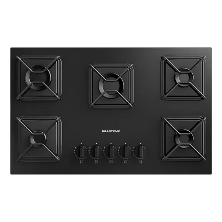 Cooktop 5 Bocas A Gás Brastemp Com Grades De Ferro Aramado E