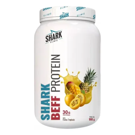 Proteína bovina isolada Shark Pro Whey Beef Zero Lac 900G em pó sabor Frutas tropicais x 900g