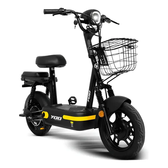 Bicicleta Elétrica Yoo Mobility Y200 350W Aro 14 Autonomia 20km Preto
