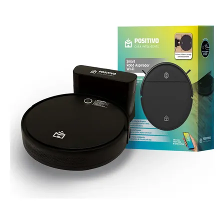 Smart Robô Aspirador Wi-fi Pra90 Positivo Casa Inteligente, 3 Em 1, Varre/aspira/passa Pano, Retorna Para Base, Controle Por App E Comando De Voz (alexa E Google Assistente)