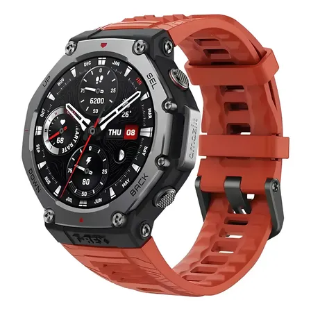 Smartwatch Amazfit T-rex T-rex 3 Tela De 1.5 Com Pulseira De Silicone Cor Vermelho Y Caixa Color Cinza-escuro
