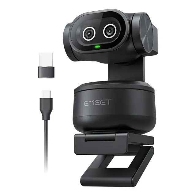 Emeet PIXY 4k Ai Tracking Autofoco Dual Webcam 300° Ptz Camera Para Pc Ferroso