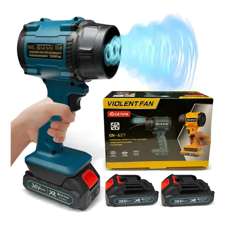 Soprador Folhas Turbo Genai 1000W Portátil 36V 2 Baterias 5Ah Azul